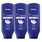 Kit 3 Cremes Hidratantes Corporais Nívea Milk Para Banho Creme Desodorante 250ml