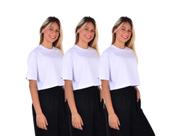Kit 3 cropped básico camiseta 100% algodão