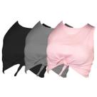 Kit 3 Cropped Everlast Flores Fem Rosa / Preto / Cinza