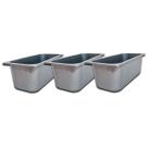Kit 3 cuba expositora vitrine gelato sorvete abs cor cinza