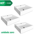 Kit 3 Cubas De Apoio Sobrepor Banheiro Marmorite Ônix