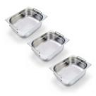 Kit 3 Cubas Gastronômica Inox GN 1/2 150mm com Alça Prateada