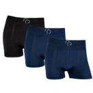Kit 3 Cueca Boxer Masculina Lisa Microfibra Elastano Premium Kit 3 Cueca Boxer Masculina Lisa Microfibra Elastano Premium
