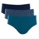 Kit 3 cueca mash slip algodão elastico embutido 01020