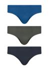 Kit/3 Cueca Slip Selene 11910.001 Algodão Penteado T. P/EG
