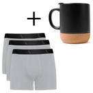 Kit 3 Cuecas Básicas Reserva Boxer Monocromático + Caneca Reserva Mug