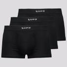Kit 3 Cuecas Boxer Lupo Microfibra Preta