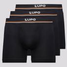 Kit 3 Cuecas Boxer Lupo Microfibra Seamless Preta