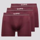 Kit 3 Cuecas Boxer Lupo Microfibra Sem Costura Bordô