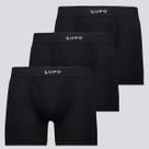 Kit 3 Cuecas Lupo Fiber Man Preta e Branca