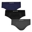 Kit 3 Cuecas Masculina Slip Lupo 681 Micromodal Premium Seamless