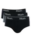 Kit 3 Cuecas Masculinas Slip Elástico Cotton Basic 113.06 Mash Preto