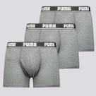 Kit 3 Cuecas Puma Boxer Cotton Cinza