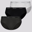 Kit 3 Cuecas Slip Mash Algodão Preta Branca e Cinza Mescla
