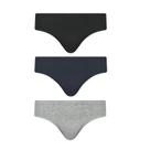 Kit 3 Cuecas Slip Preto/Marinho/Mescla Selene 11910.001