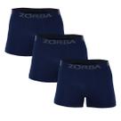 Kit 3 Cuecas Zorba Boxer Extreme Sport sem Costura Microfibra 836 Marinho - P