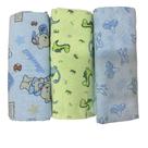 Kit 3 Cueiro Manta Flanelado Liso Estampado Bebê Minasrey