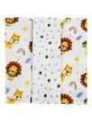 Kit 3 Cueiros Bebê Estampado 100% Algodão Bublim 50Cm X 80Cm Menino Cor:Leão