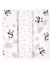 Kit 3 Cueiros Bebê Estampado 100% Algodão Bublim 50Cm X 80Cm Menino Cor:Panda