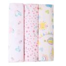 Kit 3 Cueiros Flanelados Estampados Papi Karinho Feminino 80x50cm Macios para Bebê