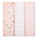 Kit 3 Cueiros Papi Flanelados 80x80cm Estampa Tulipa Rosa