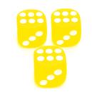 Kit 3 Dados Amarelo 6 Lados 1mm Orixás Umbanda Erês