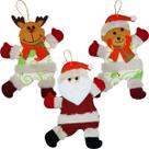 Kit 3 Decoração Árvore De Natal Rena Noel Urso Natalino 19cm