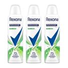 Kit 3 Desodorante Antitranspirante Aerosol Feminino Rexona Bamboo 72 horas 150ml Kit 3 Desodorante Antitranspirante Aerosol Feminino Rexona Bamboo 72 horas 150ml