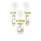 Kit 3 Desodorante Antitranspirante Roll-on Dove Invisible Dry com 50ml