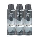 Kit 3 Desodorante Dove Men + Care Sem Perfume Aerosol Antitranspirante 72h com 150ml