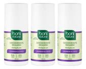 Kit 3 Desodorantes Roll-on Sem Aluminio Coco E Toranja 55ml Boni Natural