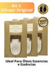Kit 3 Difusor Elétrico de Porcelana Via Aroma Original Aromatizador Ambiente Garantia 2 Anos