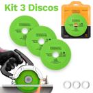 Kit 3 Discos De Corte De Vidro Espelho E Porcelanato Lâmina Ultra Fina 100mmX22mm Serra Mármore Esmerilhadeira Cor Verde