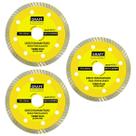 Kit 3 Discos De Corte Diamantado Ultrafino Turbo Contínuo 110mm x 20mm