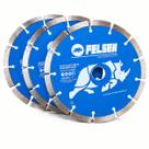 Kit 3 Discos Diamantado Turbo Continuo Segmentado 180mm Corte Profissional Felsen -