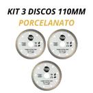 Kit 3 Discos Para Makita De Corte Diamantado Porcelanato 110mmx20mm Turbo Extra Fino