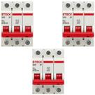 Kit 3 Disjuntor 4A SD63 3P Curva C 3KA SDD63C04 Steck Kit 3 Disjuntor 4A SD63 3P Curva C 3KA SDD63C04 Steck