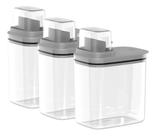 Kit 3 Dispenser De Sabão 1,5 Litros Flow Chumbo OU Kit 3 Dispenser De Sabão 1,5 Litros Flow Chumbo OU