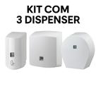 Kit 3 Dispenser Parede Suporte P SabonetePapel ToalhaPapel Higiênico rolo 300m Mazzo