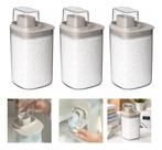 Kit 3 Dispenser Porta Sabão Liquido Amaciante 1l Lavandeira Bege