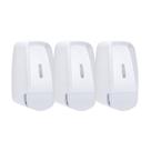 Kit 3 Dispenser Saboneteira 600ml Reservatório Acoplado Visor Push Fácil Instalação Banheiro Parede Cozinha Sabonete Detergente Álcool Líquido Gel