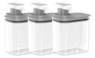 Kit 3 Dispensers Organizadores P/ Amaciante Sabão Lavanderia