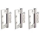 Kit 3 dobradiça 4x3 media inox escovado c/ rolamento soprano