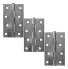 Kit 3 Dobradiça para Porta De Madeira Interna 4x2,5 Galvanizada + Parafusos