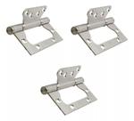 Kit 3 Dobradica Sobrepor c/ Rolamento Inox 30kg Pado