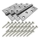 Kit 3 Dobradiças Inox 304 Escovado 4'' Polegadas Rolamento Axial Com Parafusos