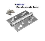 Kit 3 Dobradiças Inox com pino Trava Anti Arrombamento 4x3 para porta Mahler