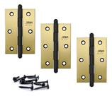 Kit 3 Dobradiças Para Porta Oxidada Stam Com Parafusos