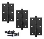 Kit 3 Dobradiças Para Porta Preto Fosco Stam Com Parafusos