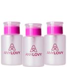 kit 3 Dosador Porta Acetona e Cosméticos Anylovy Transparente 150 Ml